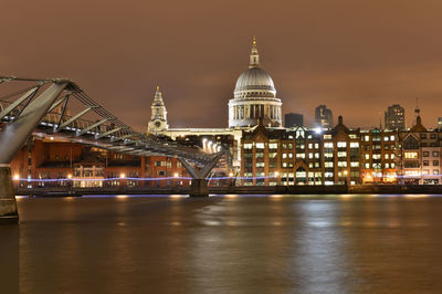 Illuminated city at night