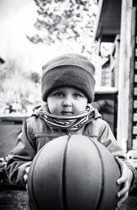 Boy playing basketball