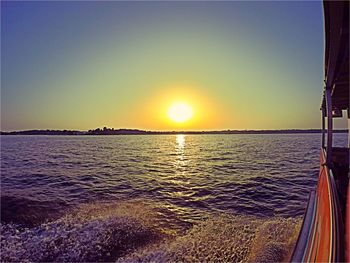 Scenic view of sea at sunset