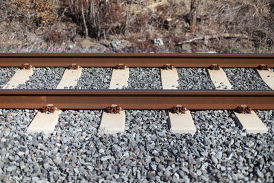 High angle view of railroad track