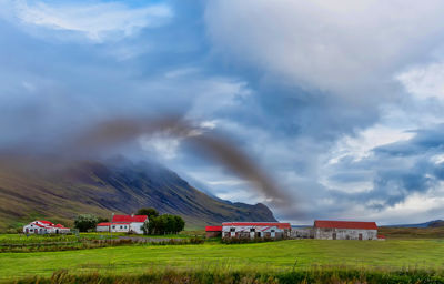 Scenic view of field against sky