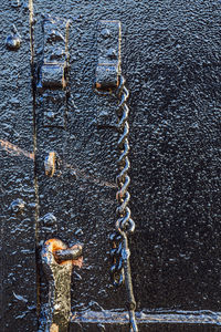 High angle view of rusty metal