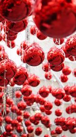 Close-up of fruits hanging in market