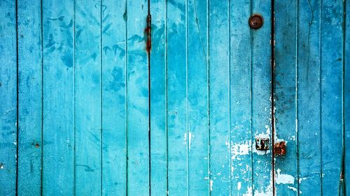 Full frame shot of blue door