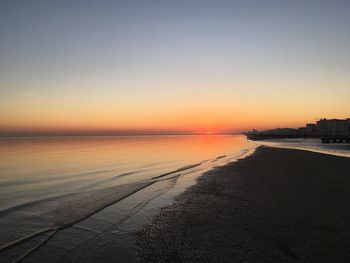 Scenic view of sea during sunset