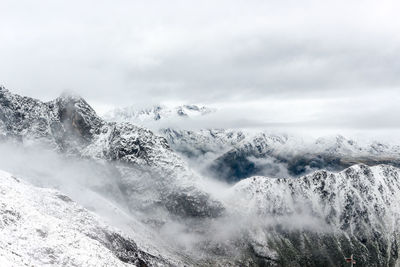 Snowcapped mountains in swiss alps