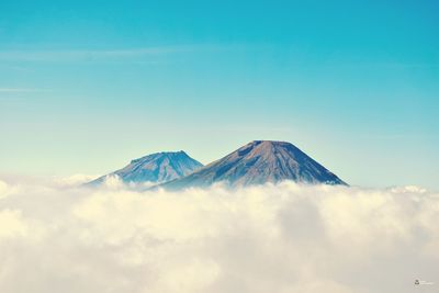 Scenic view of snowcapped mountain against sky