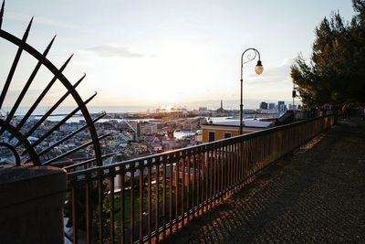 View of cityscape at sunset