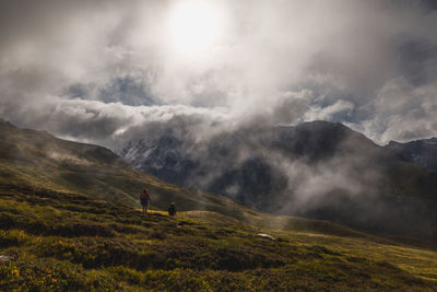 Scenic view of mountains against sky