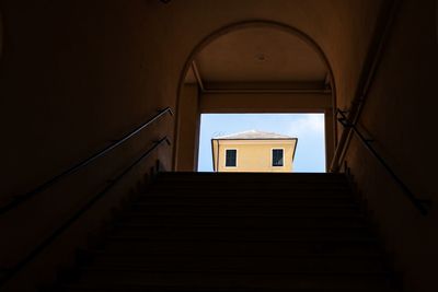 Low angle view of staircase in building