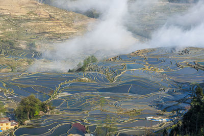 Aerial view of waterfall