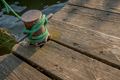 High angle view of pier