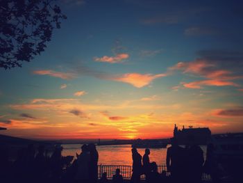 Scenic view of sea at sunset