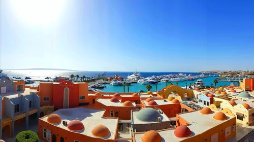 Panoramic view of sea against sky on sunny day