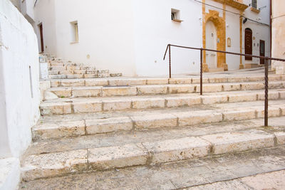 Low angle view of staircase against building