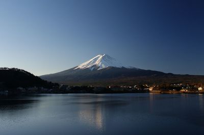 Scenic view of mountains against clear sky