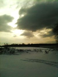 Scenic view of landscape against cloudy sky