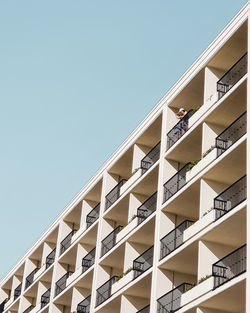 Low angle view of building against clear sky