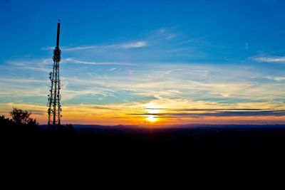 Silhouette of landscape at sunset