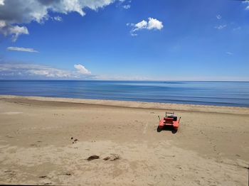 Empty beach in spring time