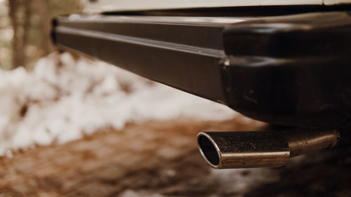 Close-up of car exhaust pipe