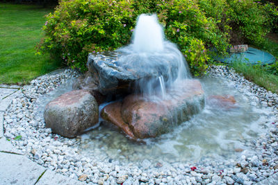 Scenic view of waterfall