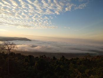 Scenic view of landscape against sky during sunset