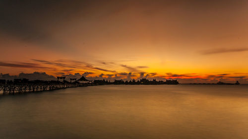 View of city at sunset