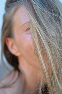 Close-up of woman with long hair