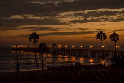 Scenic view of sea at sunset