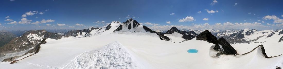 Panoramic view of the taschach glacier