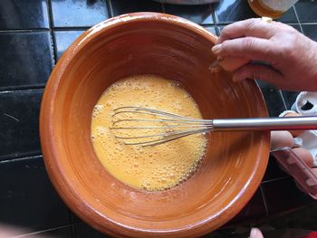 Close-up of person preparing food