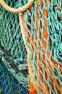 Full frame shot of fishing net