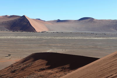 Namib desert against clear sky