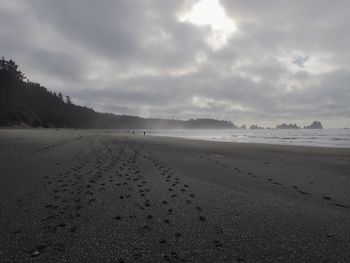 Scenic view of beach against sky