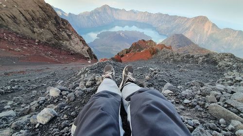 Low section of person on mountain