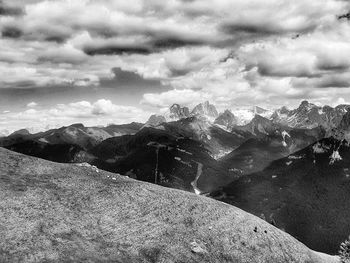 Scenic view of mountains against sky