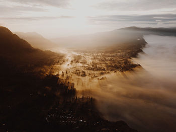 Aerial view of bromo tengger semeru national park