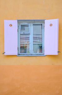 Closed door of building