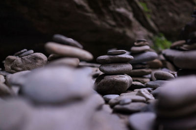 Close-up of stones on rock