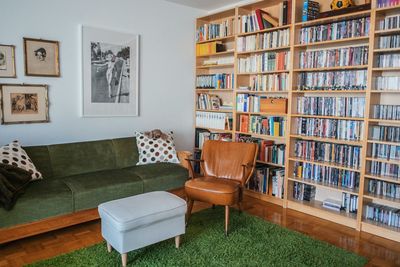 Open book on table at home