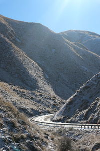 Scenic view of mountains against clear sky