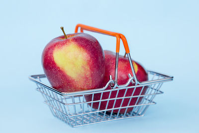 Close-up of apple in basket