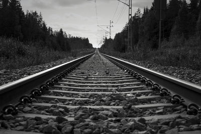 Railroad tracks against sky