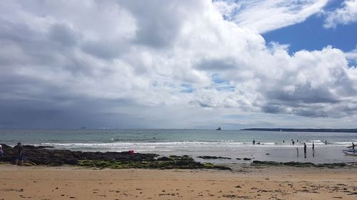 Scenic view of beach against sky