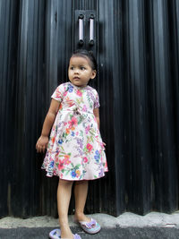 Cute little girl in floral dress