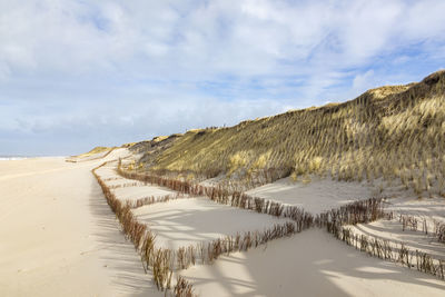 Scenic view of beach against sky