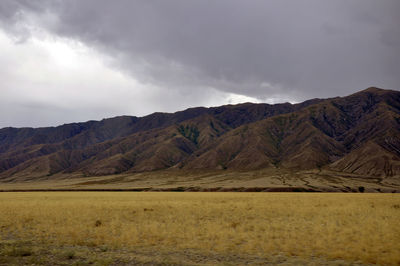 Scenic view of arid landscape against sky