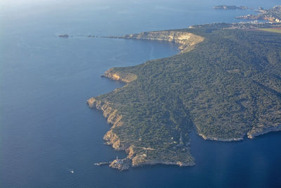 High angle view of sea shore