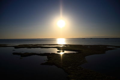 Scenic view of sea during sunset